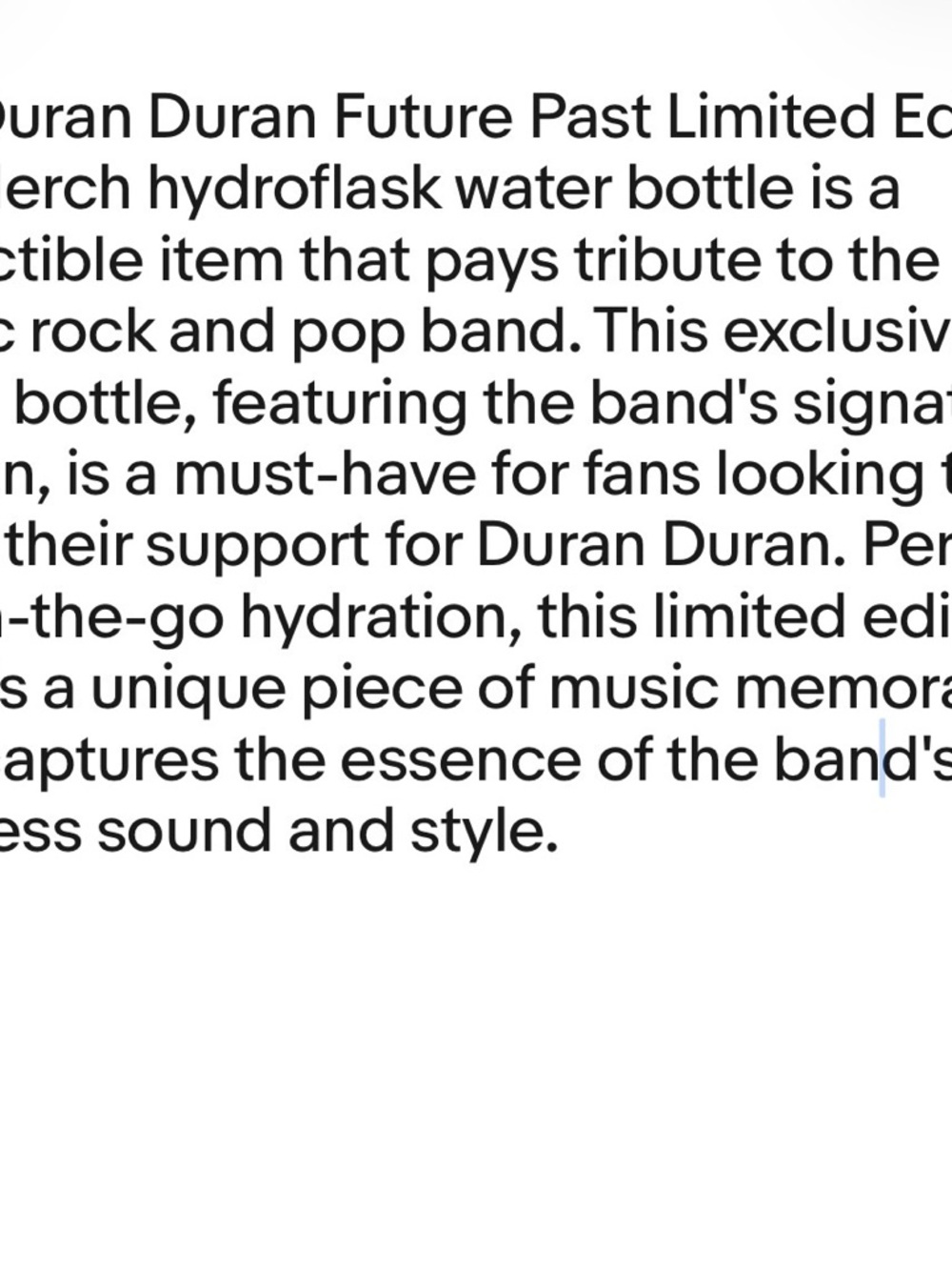 Duran Duran 'Future Past' Black Stainless Water Bottle NEW - Picture 7 of 7